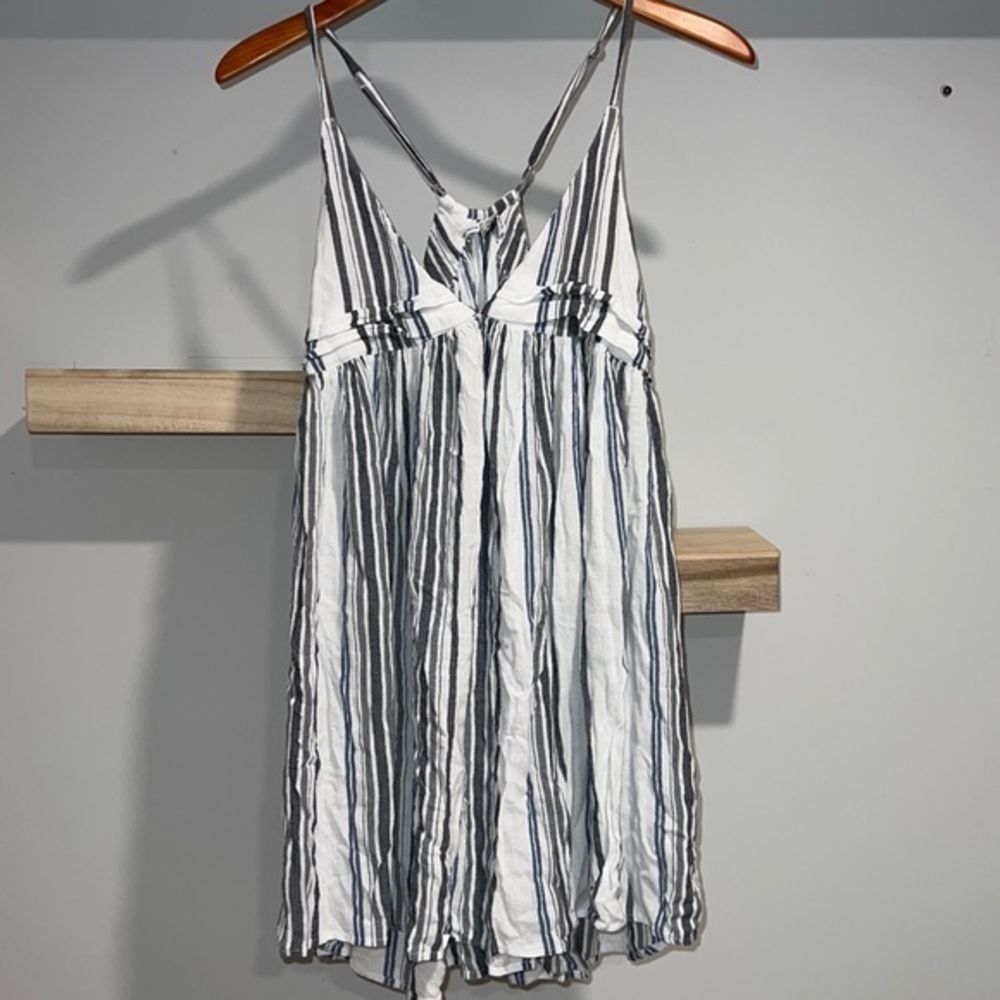 Tank top dress striped blue and white